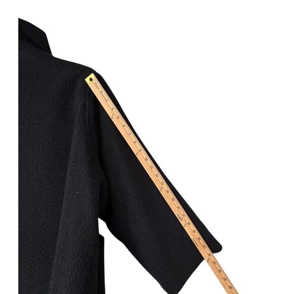 Vintage Jimmy Hourihan Ireland 100% Wool Wrap Coat Black Purple Small - Picture 11 of 16